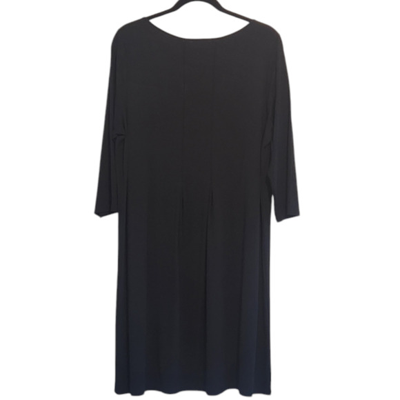 J. Jill Dress Wearever Collection Black, rayon & Spandex, pleated front, sz L - Picture 10 of 11